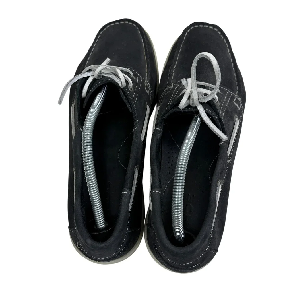 Rohde Mens Navy Blue Nubuck Leather Boat Shoes‎ Deck Shoes Size 44